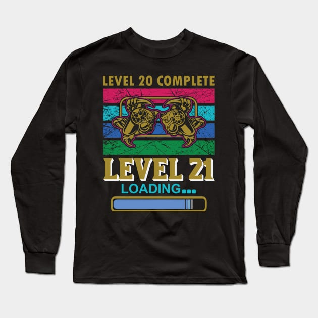 Level 20 Complete Level 21 Loading Long Sleeve T-Shirt by Mande Art